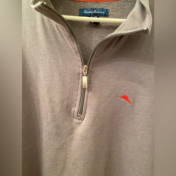 Tommy Bahama Men’s XL Grey 1/2 Zip Front Long Sleeve Top Vacation Fall Winter - Picture 2 of 10
